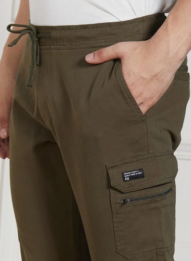 Dennis Lingo Men’s Relaxed Fit Olive Cargo Trousers – Durable and Fashionable