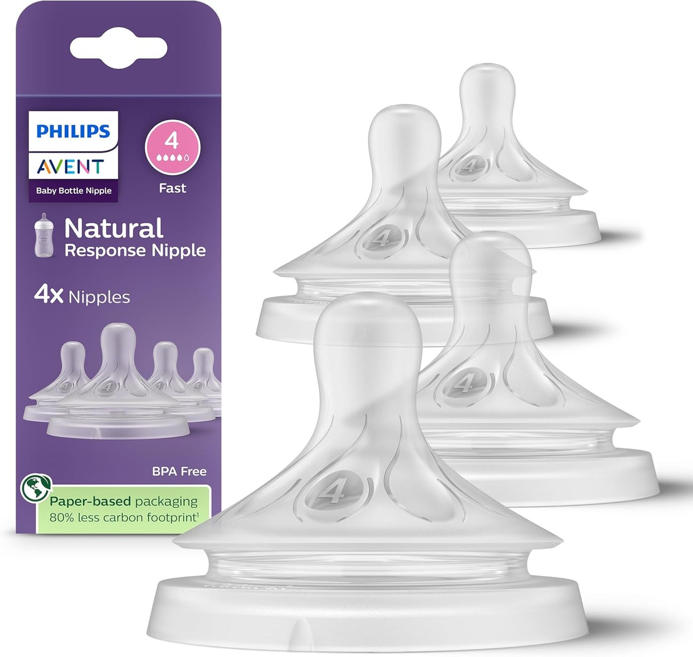 Avent Philips Avent Natural Response Nipples Extra Fast Flow Flow 5 4Pack SCY96544