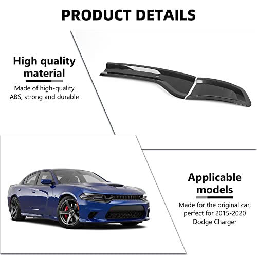 RAZPOY for Charger Tail Light Lamp Covers, Smoked Rear Light Guards Compatible with 2015-2024 Dodge Charger Exterior Accessories, ABS Smoke Black - Image 3