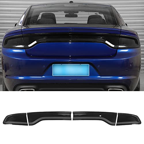 RAZPOY for Charger Tail Light Lamp Covers, Smoked Rear Light Guards Compatible with 2015-2024 Dodge Charger Exterior Accessories, ABS Smoke Black - Image 1