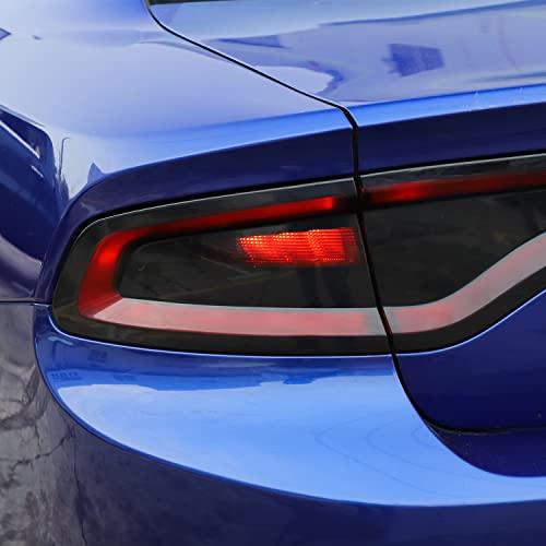 RAZPOY for Charger Tail Light Lamp Covers, Smoked Rear Light Guards Compatible with 2015-2024 Dodge Charger Exterior Accessories, ABS Smoke Black - Image 5