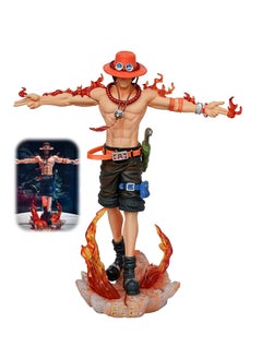 General One Piece Cross Arms Ace Hand-made Anime Model Case Toy Ornaments  - Image 1