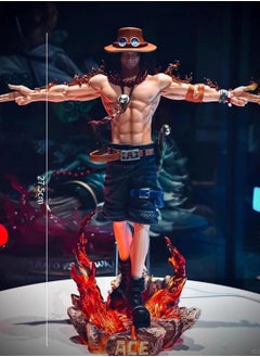 General One Piece Cross Arms Ace Hand-made Anime Model Case Toy Ornaments  - Image 2