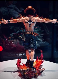 General One Piece Cross Arms Ace Hand-made Anime Model Case Toy Ornaments  - Image 3