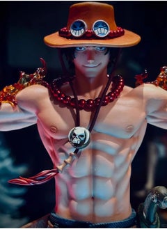 General One Piece Cross Arms Ace Hand-made Anime Model Case Toy Ornaments  - Image 5