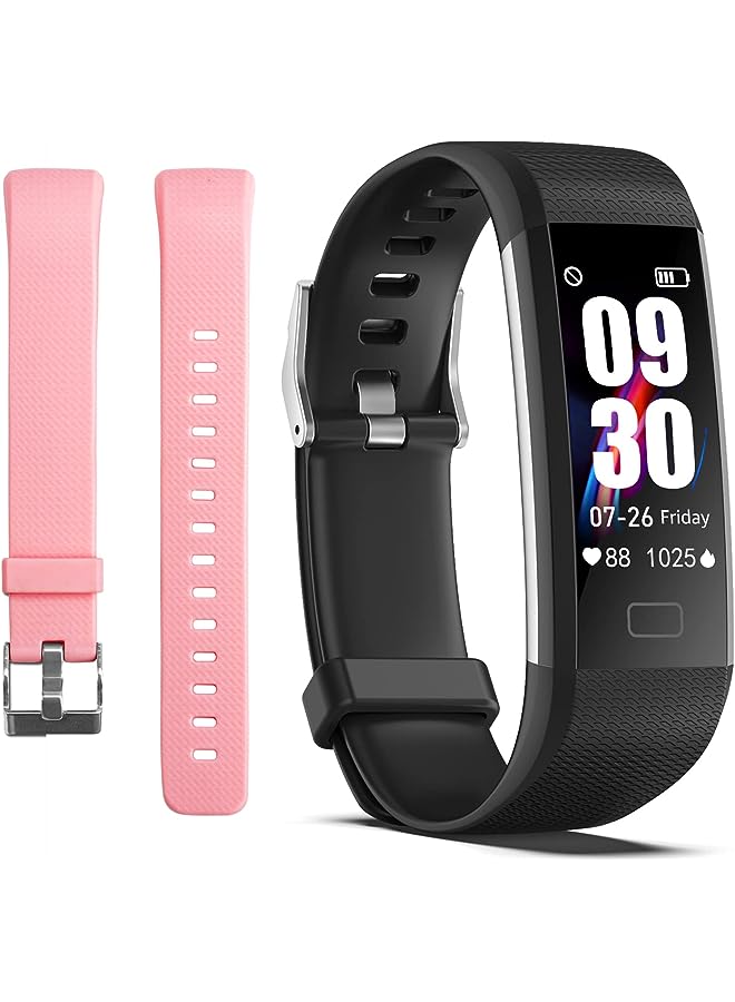 ENGERWALL Fitness Tracker with Step Counter /Calories/Stopwatch,IP68,Health Tracker with Heart Rate Monitor/Sleep Tracker/Blood Oxygen/Temperature,Smartwatch,Camera Control, Message Notifications - Image 1