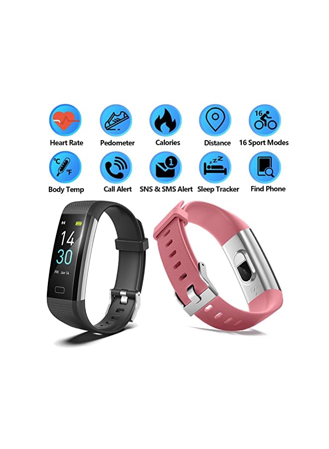 ENGERWALL Fitness Tracker with Step Counter /Calories/Stopwatch,IP68,Health Tracker with Heart Rate Monitor/Sleep Tracker/Blood Oxygen/Temperature,Smartwatch,Camera Control, Message Notifications - Image 2