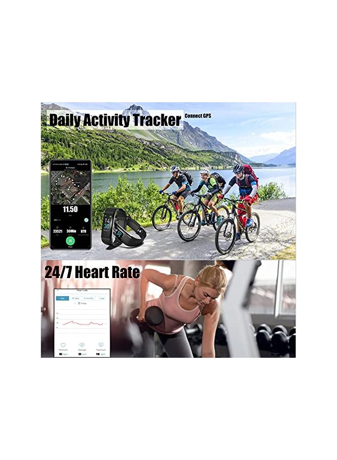 ENGERWALL Fitness Tracker with Step Counter /Calories/Stopwatch,IP68,Health Tracker with Heart Rate Monitor/Sleep Tracker/Blood Oxygen/Temperature,Smartwatch,Camera Control, Message Notifications - Image 3