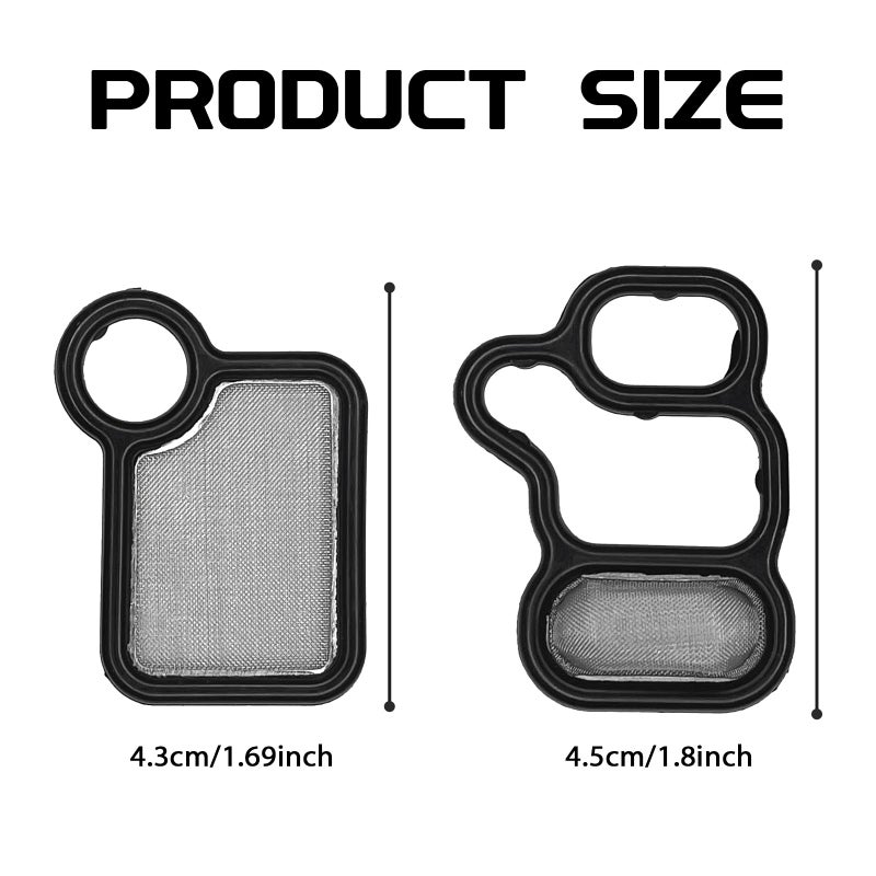 SWQS VVT VTEC Solenoid Gasket Valve Cover Set with Spool Valve Filter Screen for 2002-2015 Honda Civic Accord CR-V Element Fit Crosstour, Acura RSX TSX RDX, Replaces 15845-RAA-A01 91319-PAA-A01 - Image 2