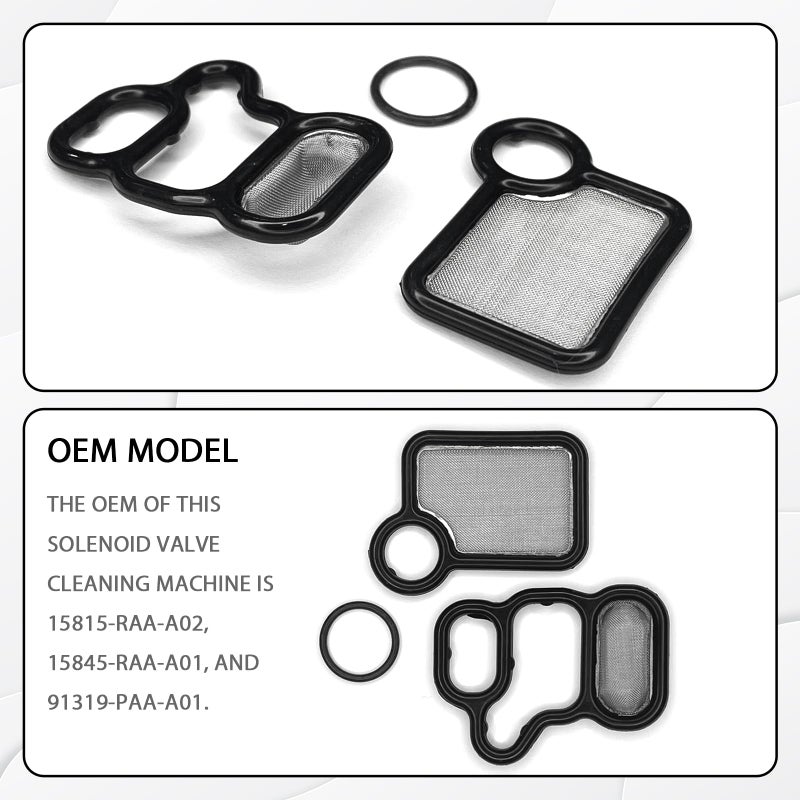 SWQS VVT VTEC Solenoid Gasket Valve Cover Set with Spool Valve Filter Screen for 2002-2015 Honda Civic Accord CR-V Element Fit Crosstour, Acura RSX TSX RDX, Replaces 15845-RAA-A01 91319-PAA-A01 - Image 5