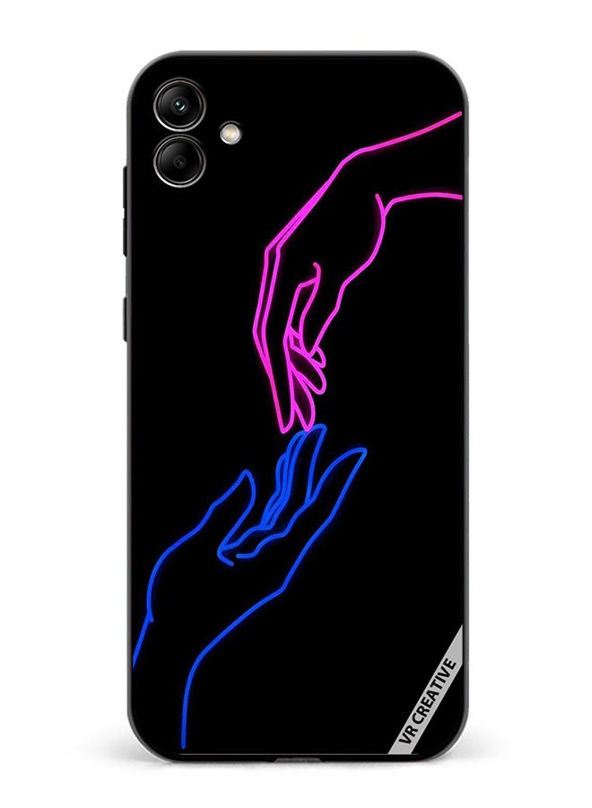 VR CREATIVE Protective Case Cover For Samsung Galaxy A04 Hands In Neon Lights Design Multicolour - Image 1