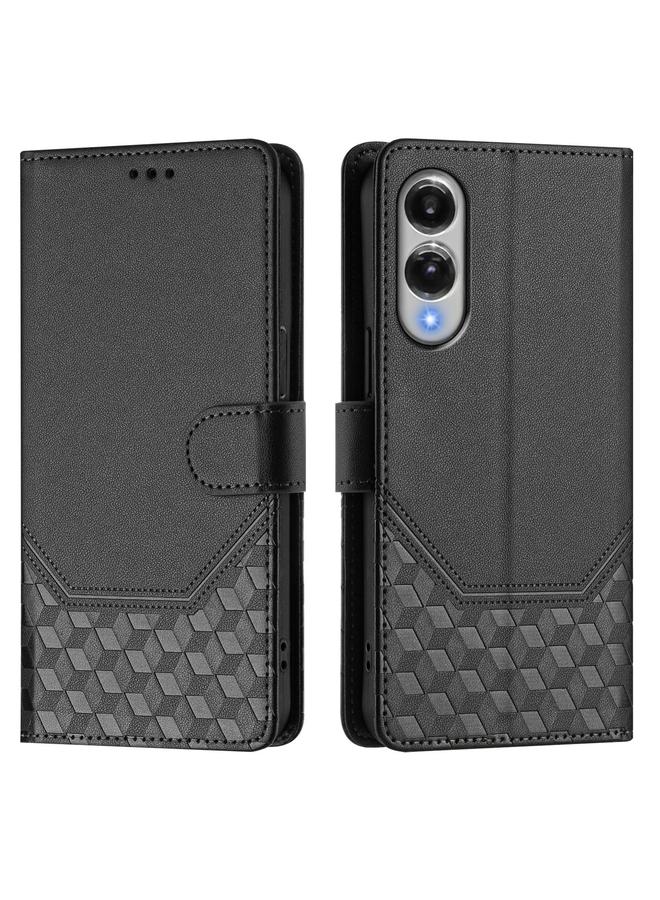 S-TOP Case For Samsung Galaxy S25 Edge 5G Honeycomb Embossing RFID Leather Phone Case - Image 2