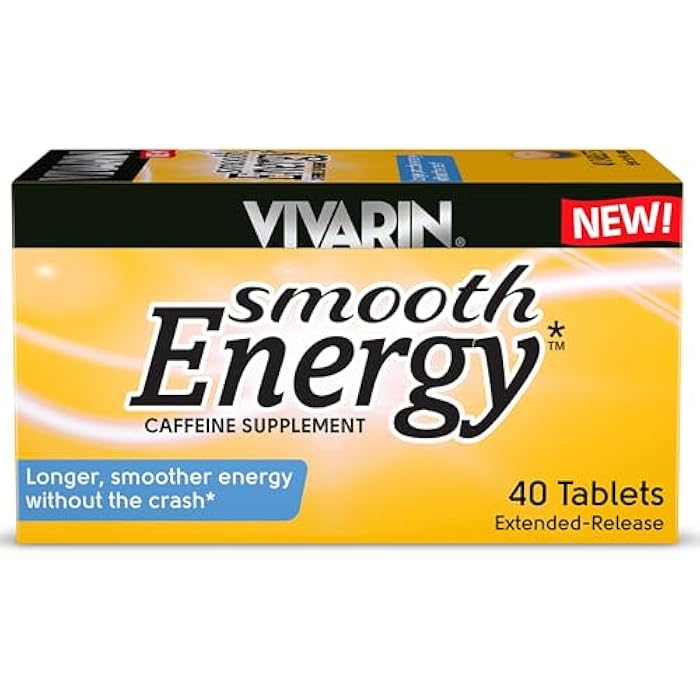 Vivarin Smooth Energy Extended Release Caffeine Tablets, 200mg, Focus, Alertness & Mental Clarity, Non-Habit Forming Energy Supplement, Sugar & Calorie Free, 40 Count - Image 1