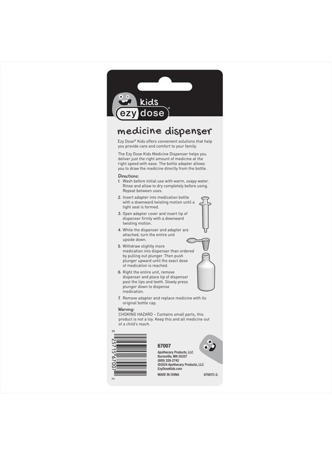 Ezy Dose Kids Baby Oral Syringe & Dispenser Calibrated for Liquid Medicine, Reduce Mess, Easy Way to Orally Administer Medication, 10 mL/2 TSP, Includes Bottle Adapter, Clear, BPA Free  - Image 3