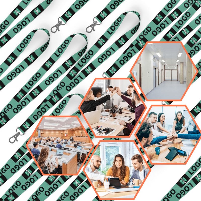 Green Polyester Customizable Lanyards With Rotating Lobster Clasp For Id Cards Name Tags Corporate Gifts Office School Supplies Holiday Giveaways Party Favors 31pcs - Image 5