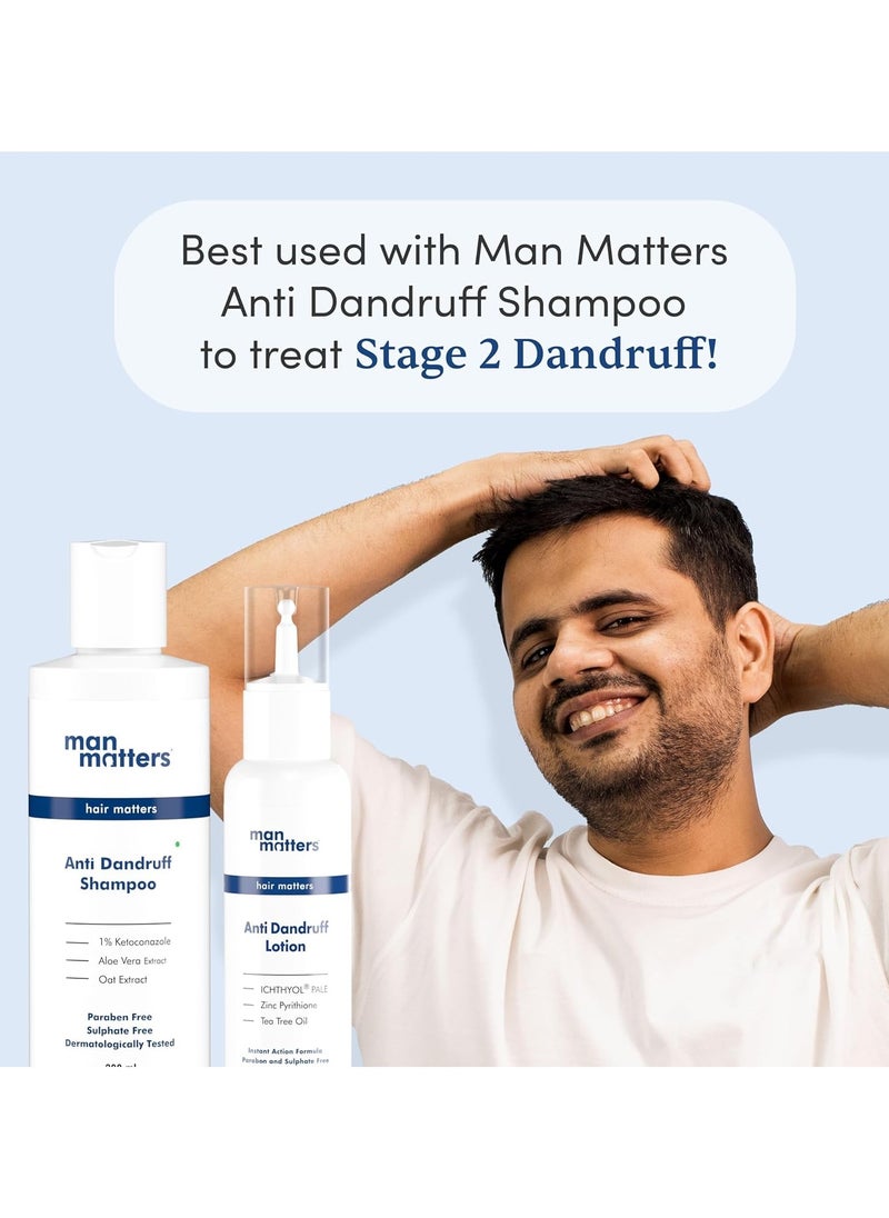 Anti Dandruff Lotion for Men 60ml - Instant Itch Relief and Cooling with Menthol and Tea Tree Oil
