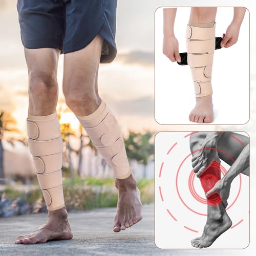 Croknit 3 Pairs Lymphedema Compression Leg Wraps Adjustable Lower Leg Cover up Medical Shin Splint Wrap for Heaviness Fatigue (Complexion) - Image 5