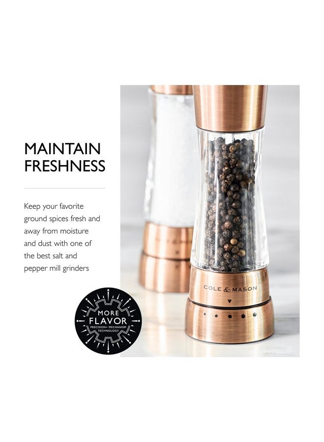 COLE & MASON Cole & Mason Derwent Grinder Set - Precision Mechanisms and Sea Salt and Peppercorns Mills - Derwent Salt and Pepper, Copper  - Image 5