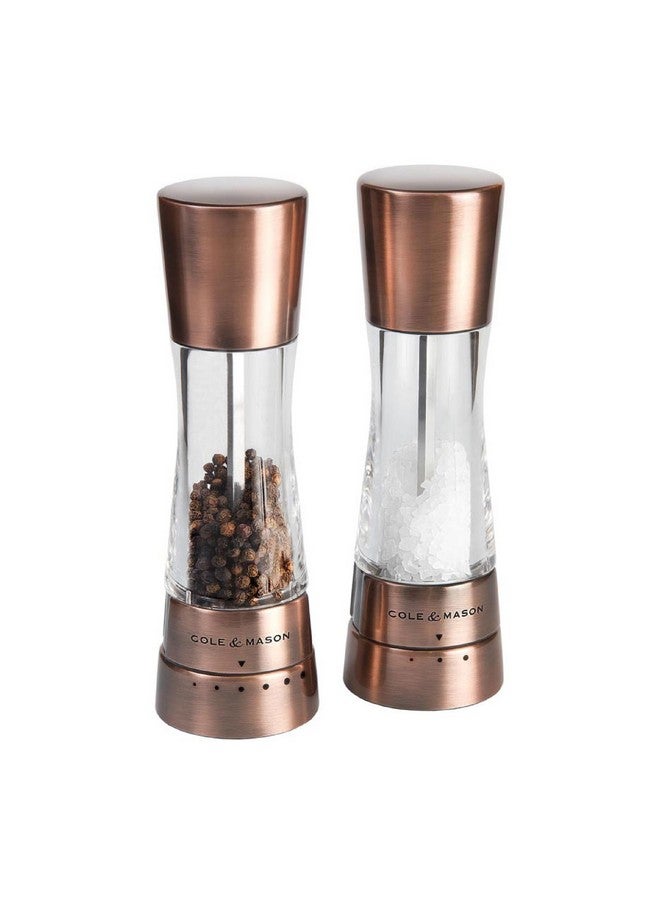 COLE & MASON Cole & Mason Derwent Grinder Set - Precision Mechanisms and Sea Salt and Peppercorns Mills - Derwent Salt and Pepper, Copper  - Image 1