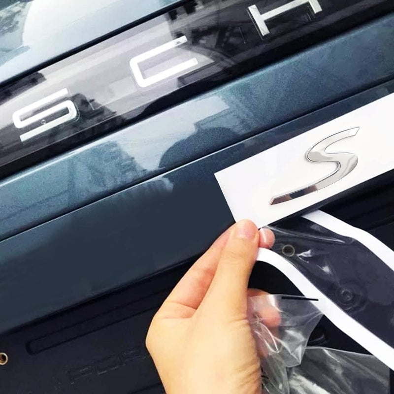 SHSBSCAR شعار S لباب صندوق SHSBSCAR فضي لسيارات بورش - Image 4