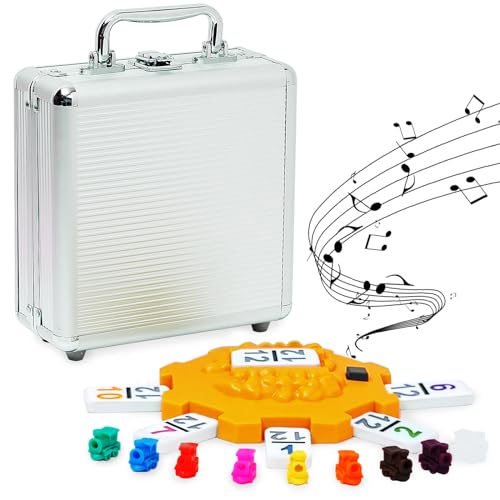Yinlo Mexican Train Domino Set with Sound Effect Dominoes Set for Travel 91 Tiles Double 12 Colored Dominoes Travel Game Set with Aluminum CaseAdult Edition - Image 1