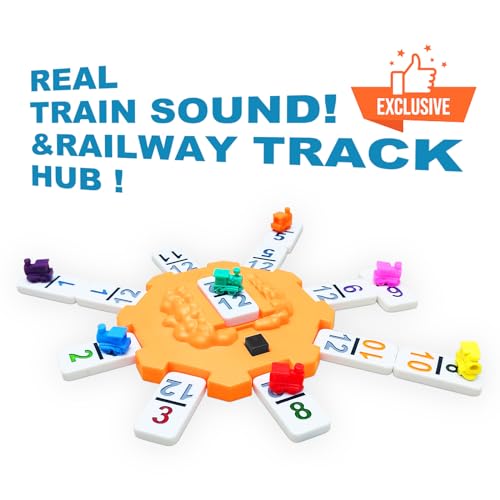 Yinlo Mexican Train Domino Set with Sound Effect Dominoes Set for Travel 91 Tiles Double 12 Colored Dominoes Travel Game Set with Aluminum CaseAdult Edition - Image 5