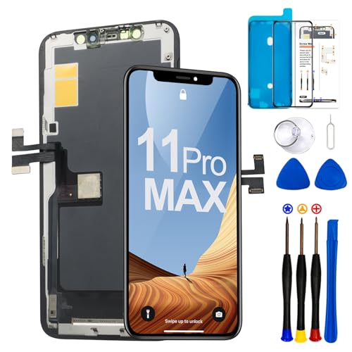 LMQ for iPhone 11 Pro Max Screen Replacement Kit， 6.5 inch Full HD LCD Display 3D Touch Digitizer Assembly(Model A2161, A2218, A2220) with Repair Tools Screen Tempered Protector - Image 1