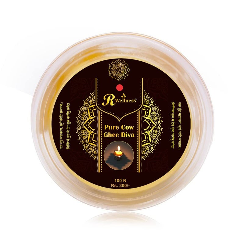 R Wellness Ghee Diya for Puja 100 Pure Cow Ghee Diya Wax Free Vegan Diya Batti - Image 2