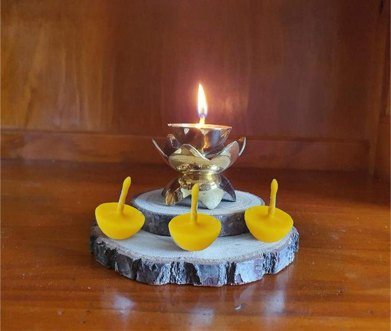 R Wellness Ghee Diya for Puja 100 Pure Cow Ghee Diya Wax Free Vegan Diya Batti - Image 4