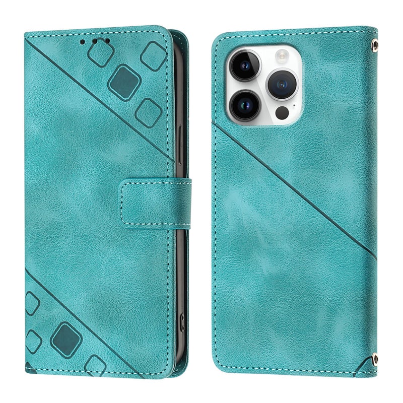 HuHa Protective Cover For iPhone 16 Pro Max Skin-feel Embossed Leather Phone Case(Green) - Image 2