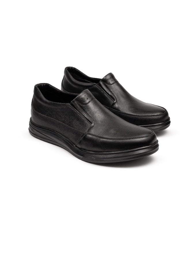 حذاء لوفر رجالي كلاسيكي بدون أربطة من الجلد - حذاء مريح وكاجوال للعمل والأعمال والاستخدام اليومي AK6 - Image 1