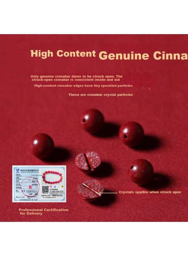 Manhe Cinnabar Beaded Bracelet Men Three Harmonies Six Combinations Amulet elry Women's Lucky Beads Girlfriend Birthday Gift - Image 2