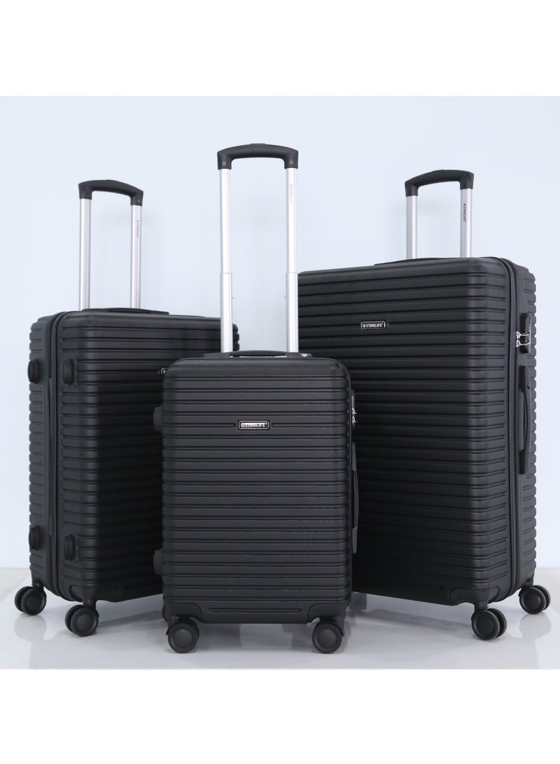 STARLIFE 3 Piece ABS Hard side Trolley Luggage Set Spinner Wheels with Number Lock - Image 1