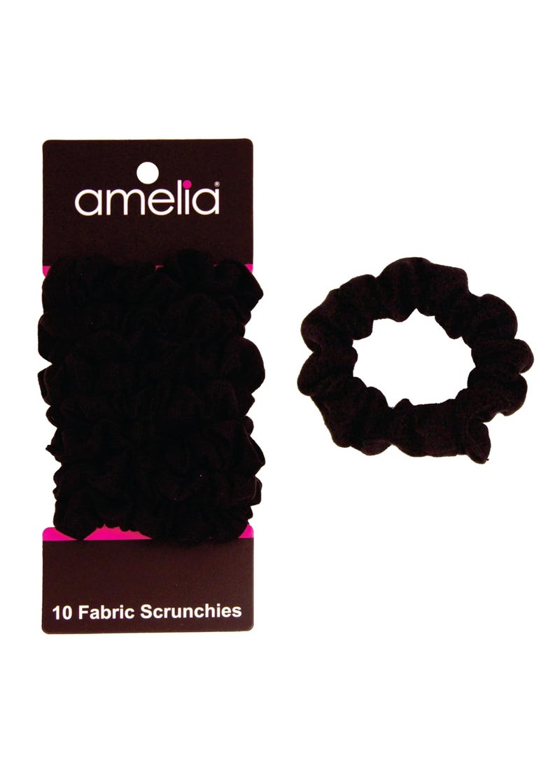 Amelia Beauty Products - Amelia Beauty Jersey Scrunchy  Medium Black Scrunchies  25in Diameter  Gentle on Hair  Strong Hold  No Snag Dents or Creases 10 Pack - Image 1