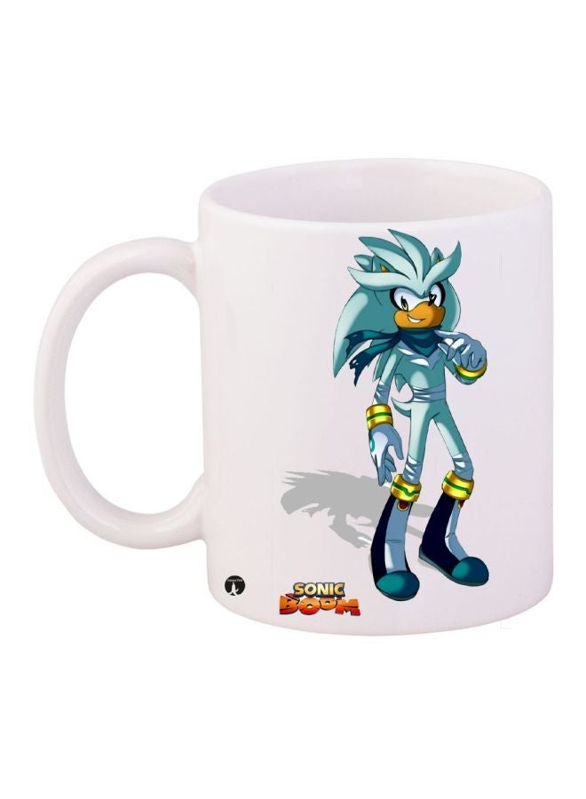 RYN Sonic Boom Printed Coffee Mug White/Blue/Yellow 11ounce