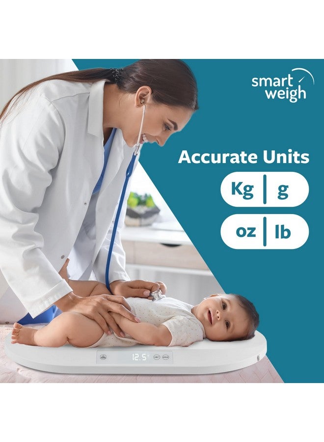 Smart Weigh Accurate Digital Baby and Pet Scale with Changing Pad Infant Weight Scale Cats Dogs Scales Weighing Newborns Touch Button High Precision Sensor Non-Slip Feet 40kg Capacity - Image 2