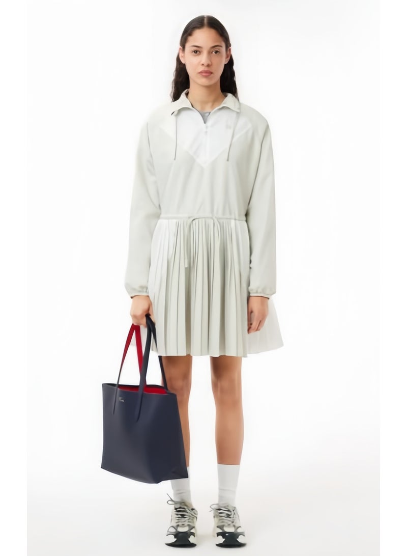 لاكوست حقيبة يد نسائية من لاكوست ذات وجهين وبسعة كبيرة، عصرية ومتعددة الاستخدامات، باللون الأزرق الداكن/الأحمر - Image 3