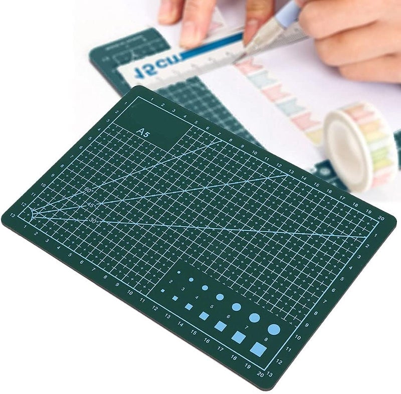 GLOGLOW Self Healing Cutting Mat, A5 Double Sided Rotary Cutting Board for Sewing Crafts Hobby Fabric Precision Scrapbooking .3 x 5.9inch(Green) - Image 5