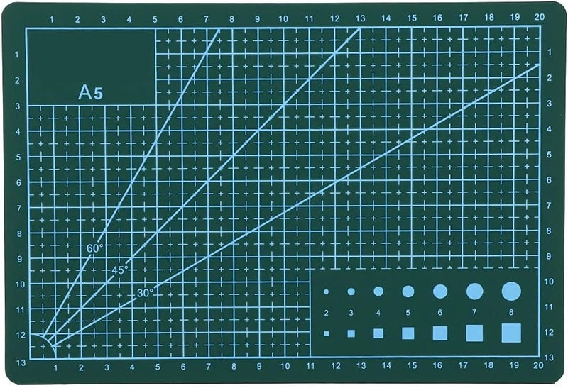 GLOGLOW Self Healing Cutting Mat, A5 Double Sided Rotary Cutting Board for Sewing Crafts Hobby Fabric Precision Scrapbooking .3 x 5.9inch(Green) - Image 1