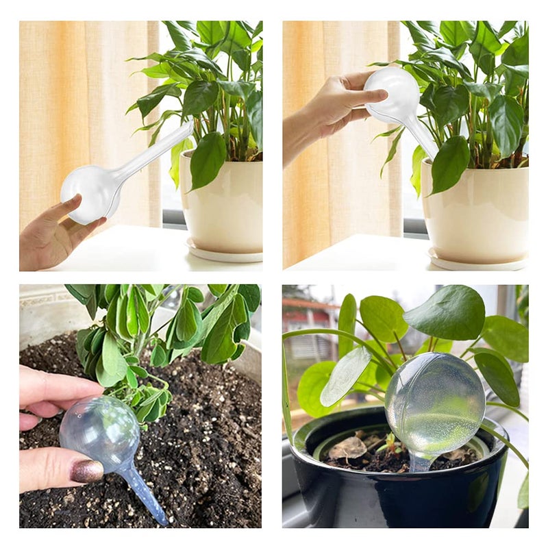 Irrmshr 10 Pack Clear Plant Watering Globes,Plastic Self Watering Bulbs for Indoor Plants,Garden Water Device Automatic Plant Waterer Indoor Outdoor - Image 3