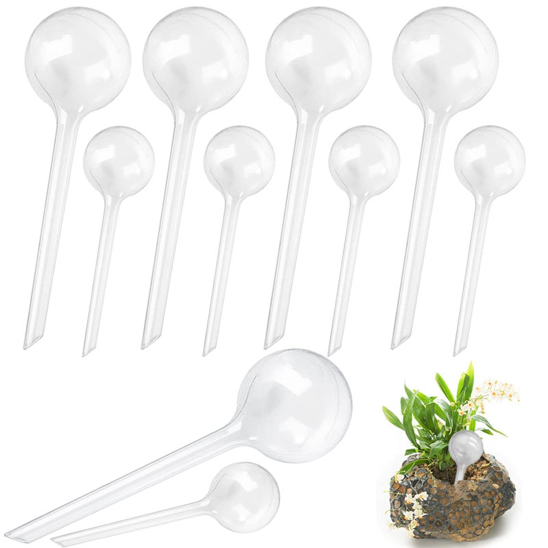 Irrmshr 10 Pack Clear Plant Watering Globes,Plastic Self Watering Bulbs for Indoor Plants,Garden Water Device Automatic Plant Waterer Indoor Outdoor - Image 1