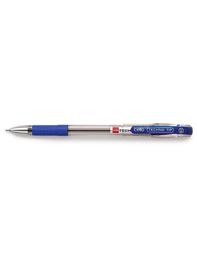 Technotip Ball Pen Set | Pack Of 10 | Blue Ball Pens | Lightweight Ball Pens For Pressure Free And Fine Writing | Pens With Comfortable Grip | For School And Office Use | Cello Pens