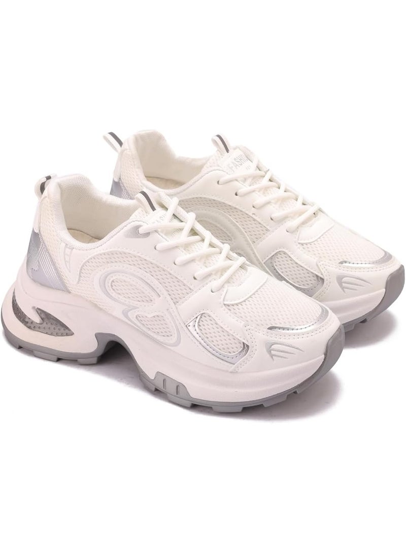 حذاء رياضي نسائي كاجوال - تصميم عصري ومريح مصنوع من مادة شبكية - متوفر بألوان ومقاسات مختلفة - Image 1