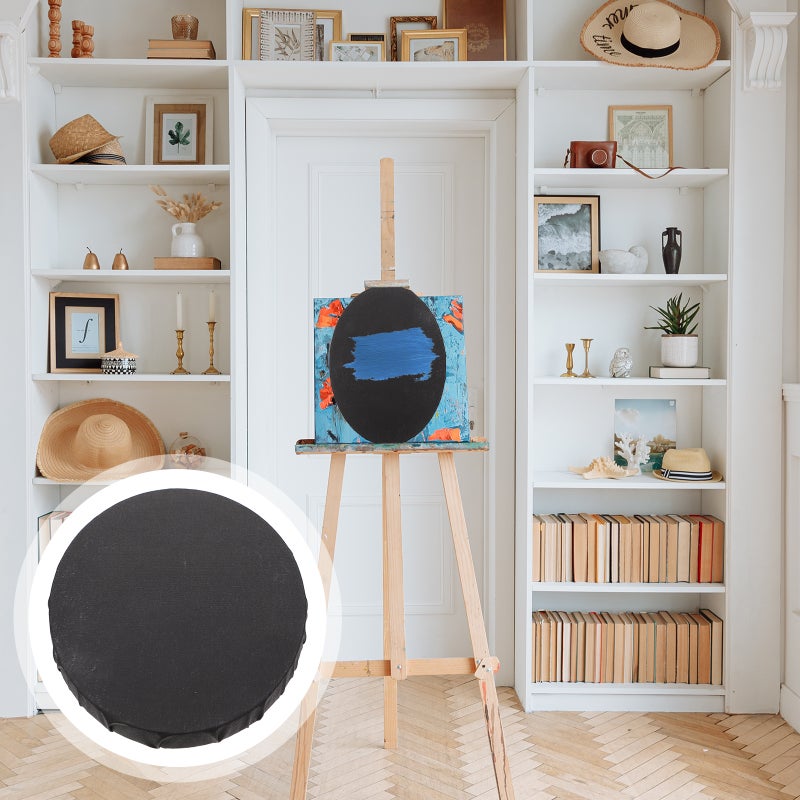 1Pc Artist Blank Stretched Canvas Simple Oil Painting Wrap Frame Black Painting Board - Image 1