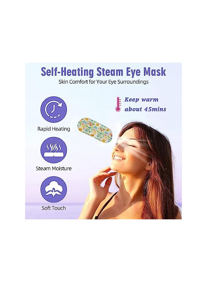 10 Packs Steam Eye Mask, Disposable Hot Compress Self-Heating Warm Sleeping Mask, Warm Compress Relief for Eye Fatigue and Puffiness,for Home,Sleep, Travel Essentials - Image 4