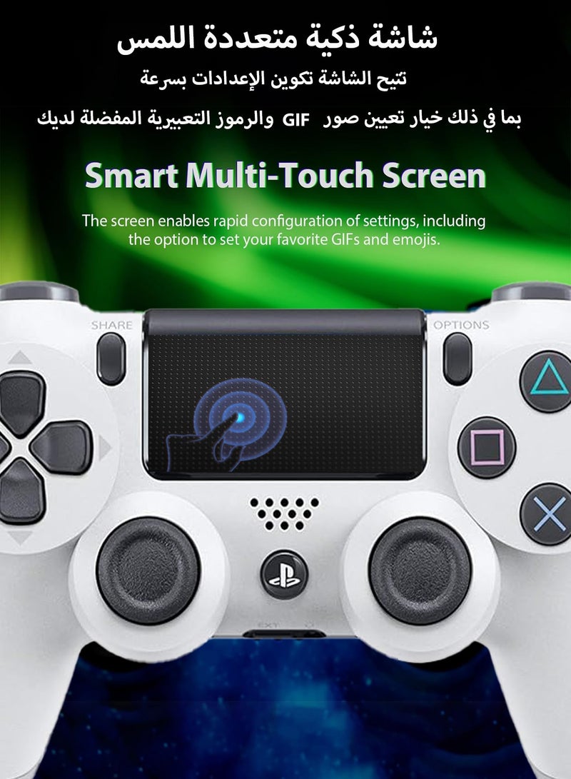 سوني كوبوريشن وحدة تحكم لاسلكية Dualshock لجهاز PS4، لوحة ألعاب عالية الأداء بتقنية البلوتوث مع محرك مزدوج - أبيض جليدي - Image 4