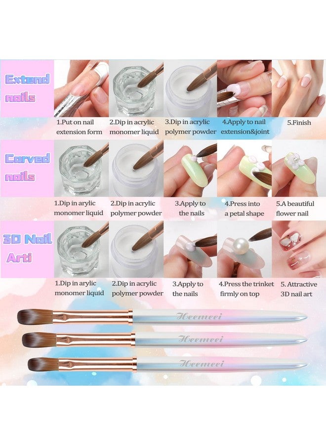 heemeei Kolinsky Acrylic Nail Brush Size 12 Nail Brushes For Acrylic Application Acrylic Powder Brush For Nail Art Nail Acrylic Brush For Professional Manicure Diy Home Salon (12)… - Image 3