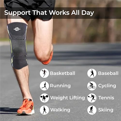 Nivia Knitted Knee Support for Men, for Gym, Knee Sleeves, Knee Band Pair for Sports & Workout, Knee Cap, Comfortable Elastic Sleeve, for Exercise, Running, Cycling, Joint Protection (Green,S) - Image 5
