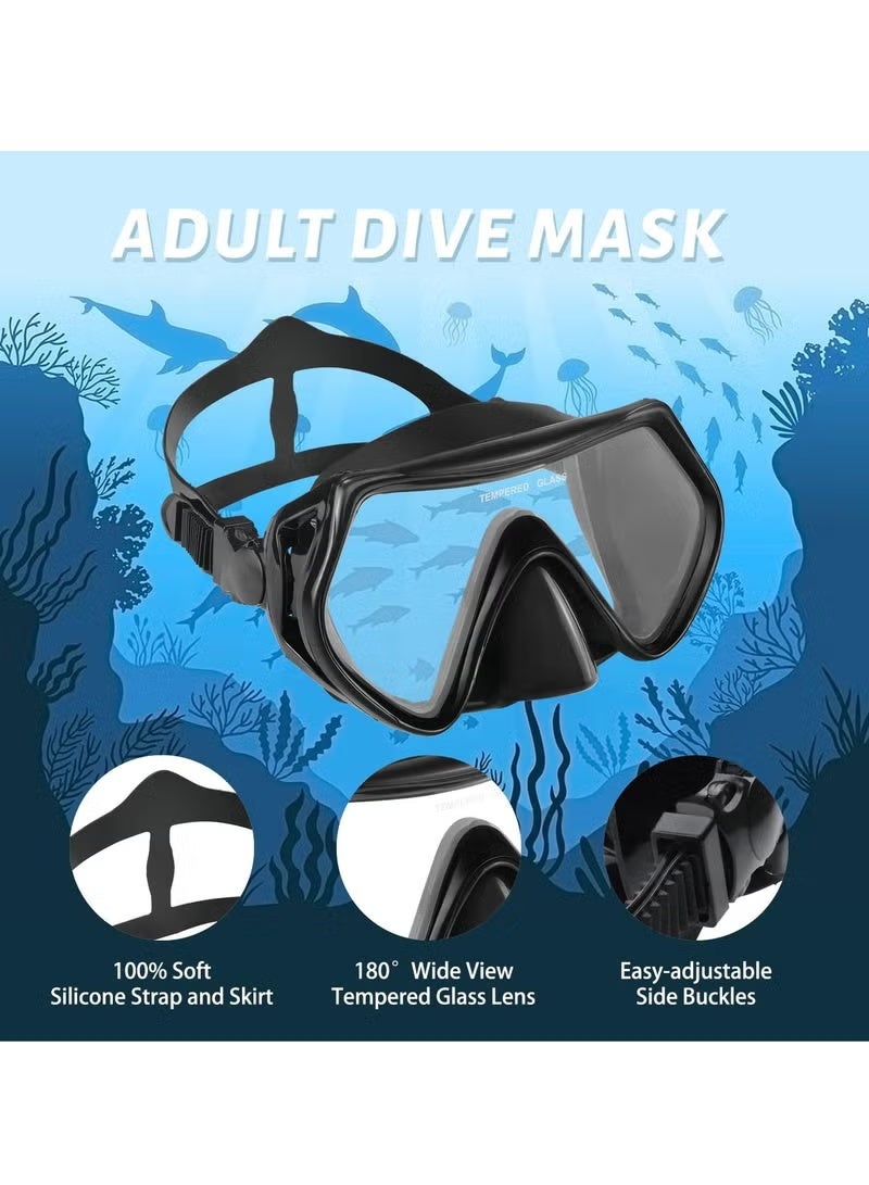 ZNARO Adult Snorkeling Mask, 180° Panoramic Diving Mask with Anti-Fog Leak Proof Design, Shatter Resistant PC Lens and Soft Silicone Skirt, for Scuba Diving, Snorkeling and Underwater Swimming - Image 2