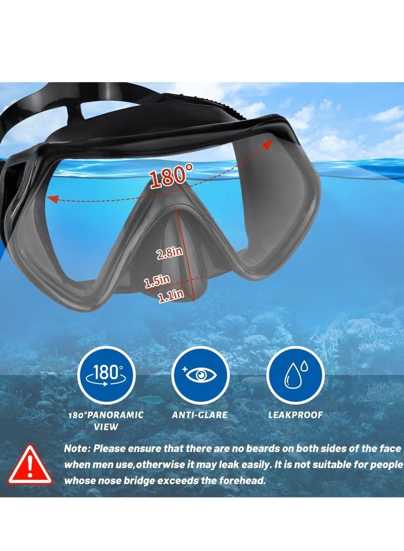 ZNARO Adult Snorkeling Mask, 180° Panoramic Diving Mask with Anti-Fog Leak Proof Design, Shatter Resistant PC Lens and Soft Silicone Skirt, for Scuba Diving, Snorkeling and Underwater Swimming - Image 4